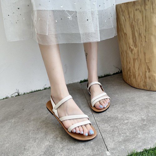 Fashion Cross Buckle Sandals Roman Flat Sandals Women's Shoes Fashion Cross Buckle Sandals Roman Flat Sandals Women's Shoes