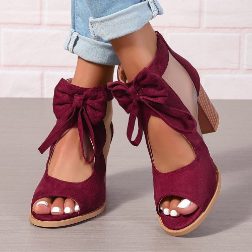 Platform Chunky High Heels Women's Sandals Bow Decoration Open Toe Block Ankle Strap Sandals For Dress Bridal Party Shoes Platform Chunky High Heels Women's Sandals Bow Decoration Open Toe Block Ankle Strap Sandals For Dress Bridal Party Shoes