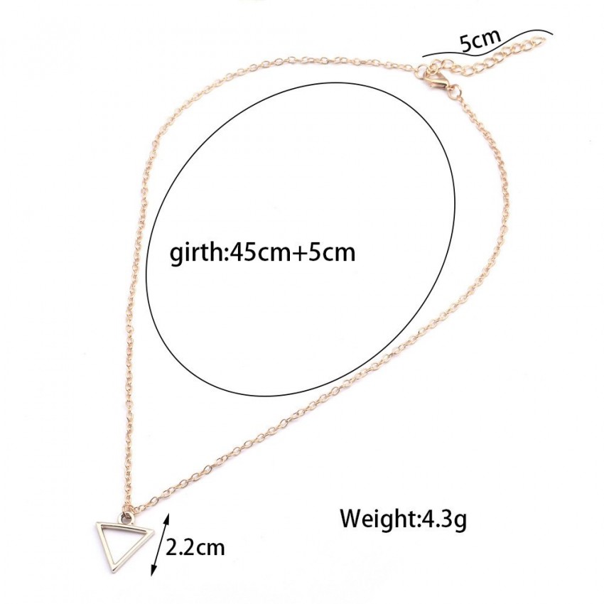 Women's necklace geometric triangle pendant necklace