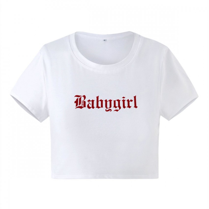 Letter-print Contrast-color Slim-fit Short-sleeve T-shirt Letter-print Contrast-color Slim-fit Short-sleeve T-shirt