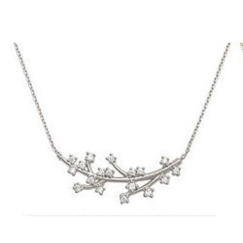 Sterling Silver Necklace Temperament Branch Diamond Necklace Sterling Silver Necklace Temperament Branch Diamond Necklace