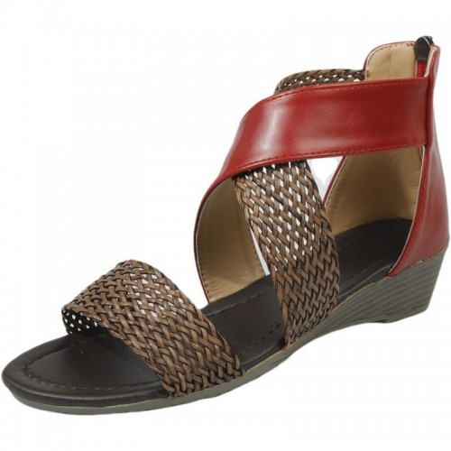 Hollow Braided Strap Ladies Sandals Open Toe Wedge Sandals Hollow Braided Strap Ladies Sandals Open Toe Wedge Sandals