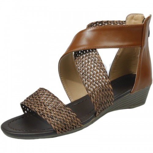 Hollow Braided Strap Ladies Sandals Open Toe Wedge Sandals Hollow Braided Strap Ladies Sandals Open Toe Wedge Sandals