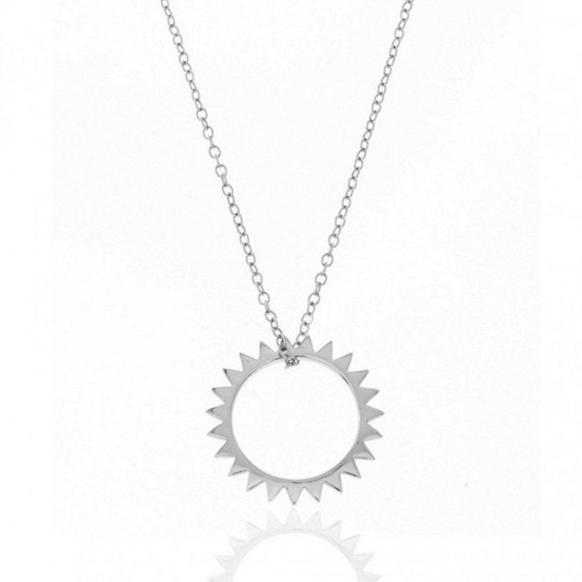 S925 Silver Fashion Simple Clavicle Necklace Necklace Sunlight Ring Pendant Female Necklace S925 Silver Fashion Simple Clavicle Necklace Necklace Sunlight Ring Pendant Female Necklace