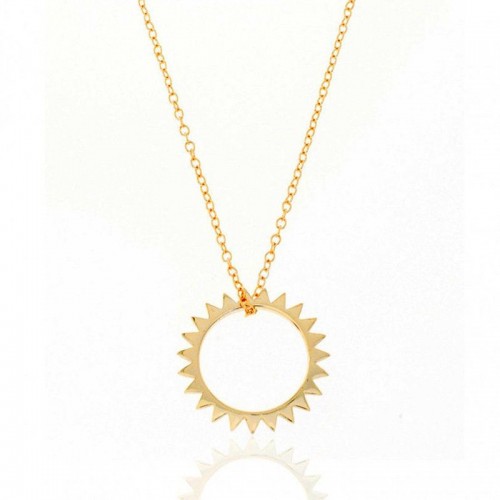 S925 Silver Fashion Simple Clavicle Necklace Necklace Sunlight Ring Pendant Female Necklace S925 Silver Fashion Simple Clavicle Necklace Necklace Sunlight Ring Pendant Female Necklace