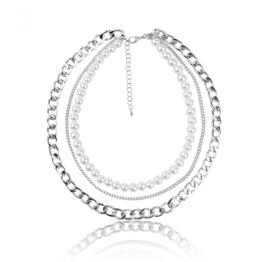 Elegant Temperament Pearl Necklace Popular Alloy Multilayer Necklace Elegant Temperament Pearl Necklace Popular Alloy Multilayer Necklace