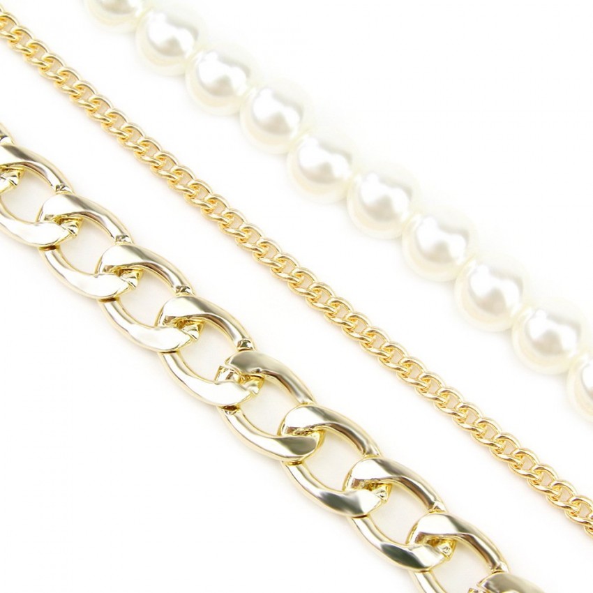 Elegant Temperament Pearl Necklace Popular Alloy Multilayer Necklace Elegant Temperament Pearl Necklace Popular Alloy Multilayer Necklace