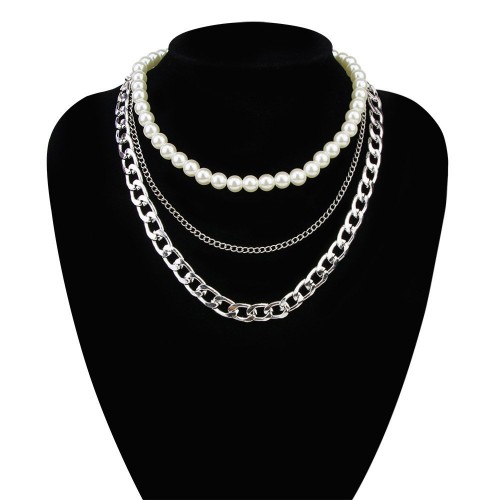 Elegant Temperament Pearl Necklace Popular Alloy Multilayer Necklace Elegant Temperament Pearl Necklace Popular Alloy Multilayer Necklace