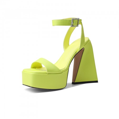 High Heel Fashion Women's Shoes Square Toe Chunky Heel Large Sandals Red High Heel Fashion Women's Shoes Square Toe Chunky Heel Large Sandals Red