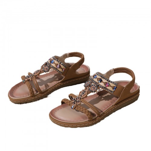 Bohemian Sandals Women's Casual Beaded Rhinestone Plus Size Bohemian Sandals Women's Casual Beaded Rhinestone Plus Size