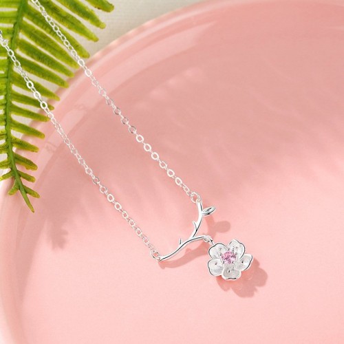 Flower Clavicle Necklace S925 Sterling Silver Necklace Flower Clavicle Necklace S925 Sterling Silver Necklace