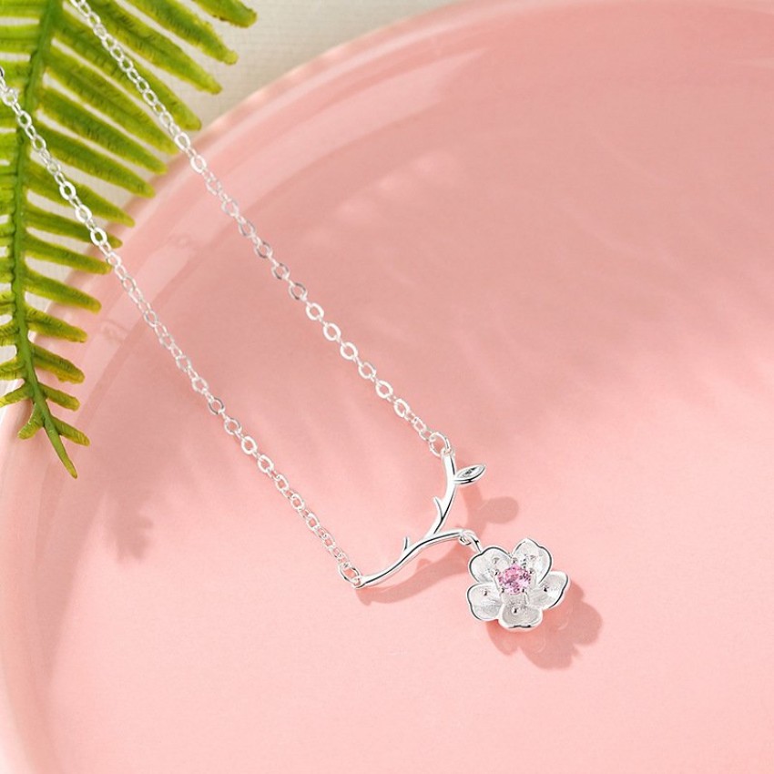 Flower Clavicle Necklace S925 Sterling Silver Necklace Flower Clavicle Necklace S925 Sterling Silver Necklace