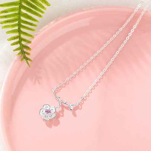 Flower Clavicle Necklace S925 Sterling Silver Necklace Flower Clavicle Necklace S925 Sterling Silver Necklace