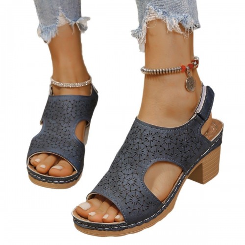 Women's High-heeled Sandals Plus Size Thick-soled Peep Toe Sandals Women's High-heeled Sandals Plus Size Thick-soled Peep Toe Sandals