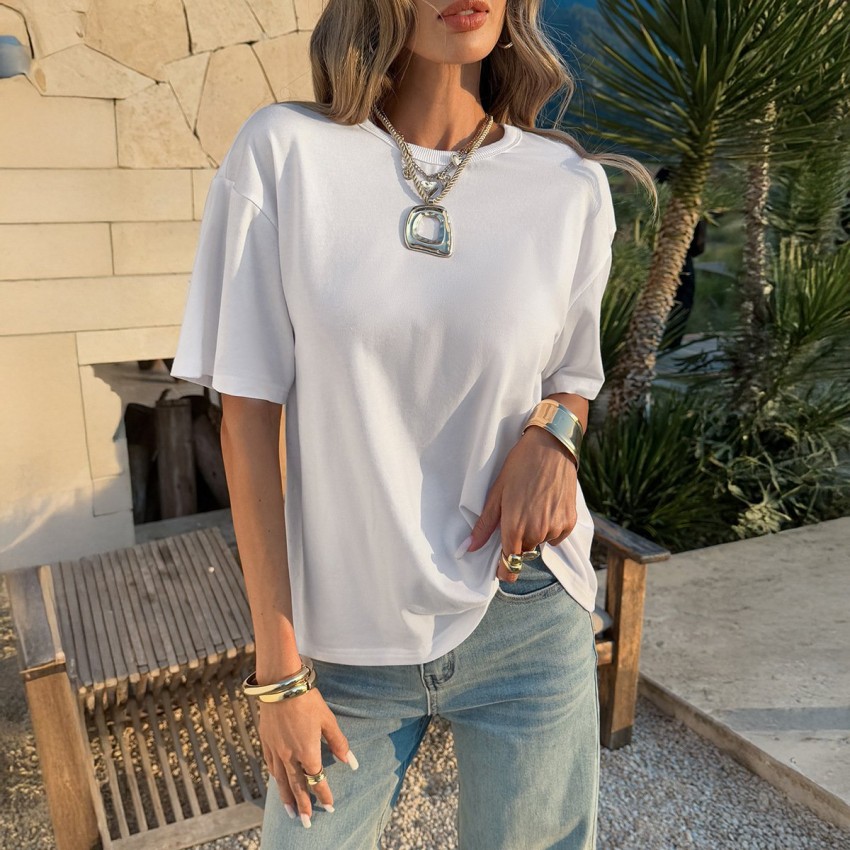 Womens Fashion Casual Crew-neck T-shirt Womens Fashion Casual Crew-neck T-shirt
