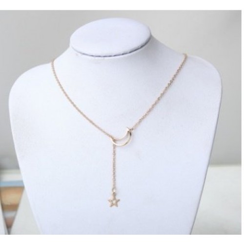 Simple Moon Star Necklace Clavicle Chain Short Necklace Simple Moon Star Necklace Clavicle Chain Short Necklace