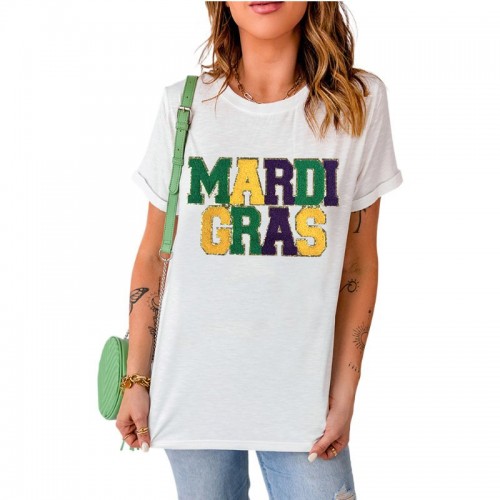 Solid-color Casual T-shirt Pullover Crew-neck Top For Women Solid-color Casual T-shirt Pullover Crew-neck Top For Women