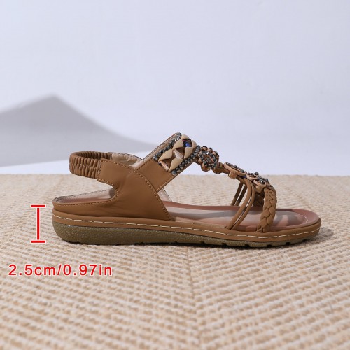 Bohemian Sandals Women's Casual Beaded Rhinestone Plus Size Bohemian Sandals Women's Casual Beaded Rhinestone Plus Size