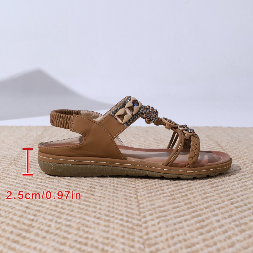 Bohemian Sandals Women's Casual Beaded Rhinestone Bohemian Sandals Women's Casual Beaded Rhinestone