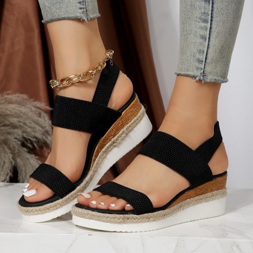 Peep Toe Plus Size Buckle Wedge Platform Peep Toe Plus Size Buckle Wedge Platform
