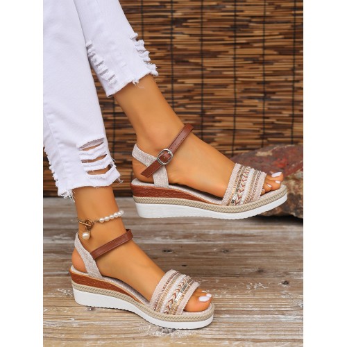 Women's Large Hemp Rope Edge Sole Sponge Cake Thick Sole Sandals Women's Large Hemp Rope Edge Sole Sponge Cake Thick Sole Sandals