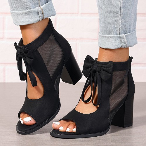 Platform Chunky High Heels Women's Sandals Bow Decoration Open Toe Block Ankle Strap Sandals For Dress Bridal Party Shoes Platform Chunky High Heels Women's Sandals Bow Decoration Open Toe Block Ankle Strap Sandals For Dress Bridal Party Shoes