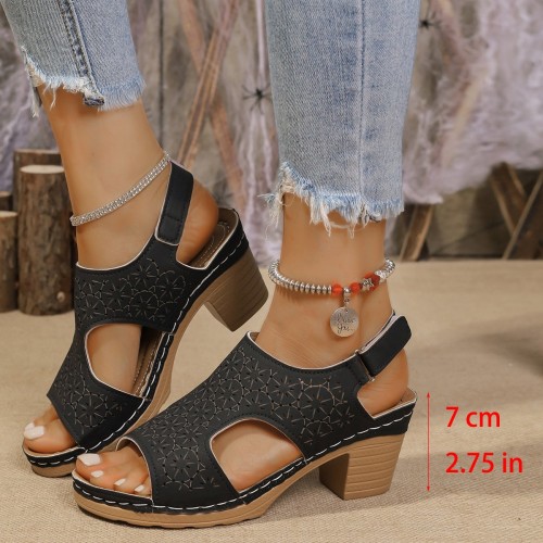 Women's High-heeled Sandals Plus Size Thick-soled Peep Toe Sandals Women's High-heeled Sandals Plus Size Thick-soled Peep Toe Sandals