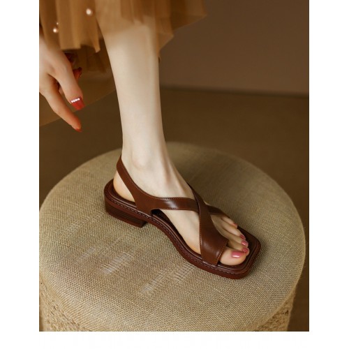 Women's Retro Black Comfortable Roman Shoes