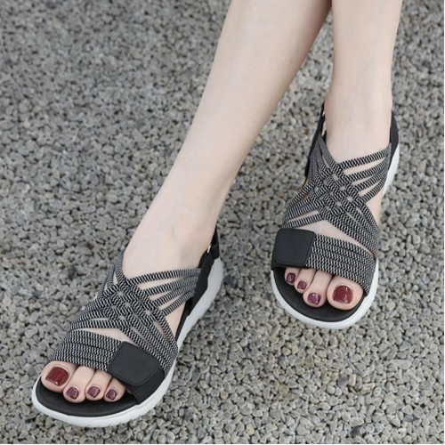 Summer Sandals Women's Lightweight Sports Style Comfortable Elastic Plus Size Sandals Summer Sandals Women's Lightweight Sports Style Comfortable Elastic Plus Size Sandals