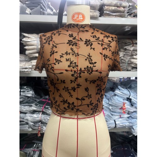 New Womens Sheer Mesh Cropped Stretchy Mesh Top New Womens Sheer Mesh Cropped Stretchy Mesh Top