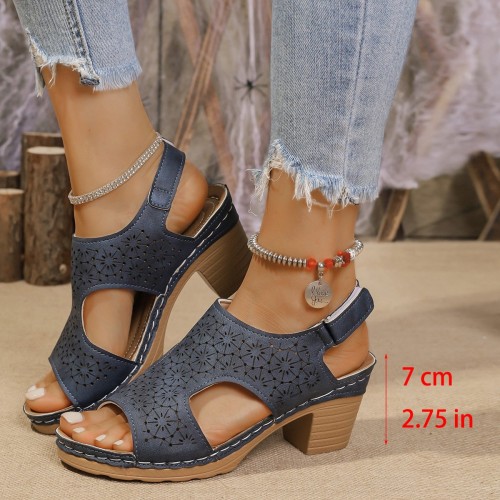 Women's High-heeled Sandals Plus Size Thick-soled Peep Toe Sandals Women's High-heeled Sandals Plus Size Thick-soled Peep Toe Sandals