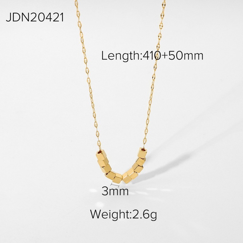 New Style Stainless Steel Jewelry 14K Gold-Plated Square Pendant Item