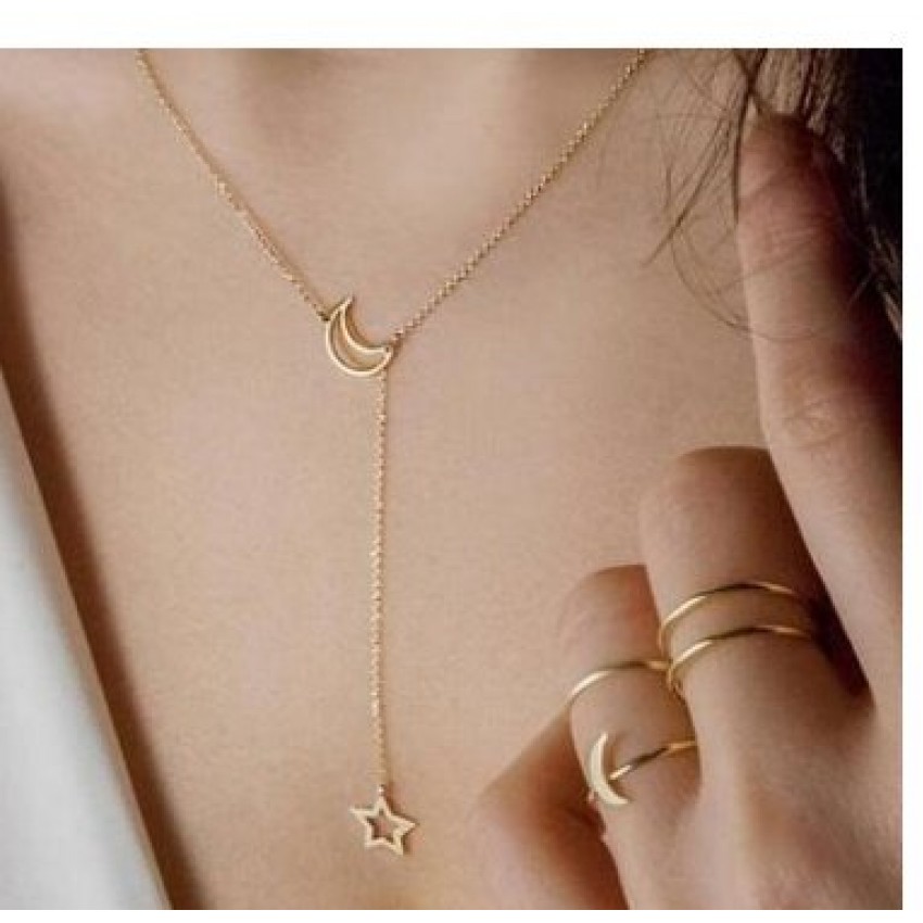 Simple Moon Star Necklace Clavicle Chain Short Necklace Simple Moon Star Necklace Clavicle Chain Short Necklace