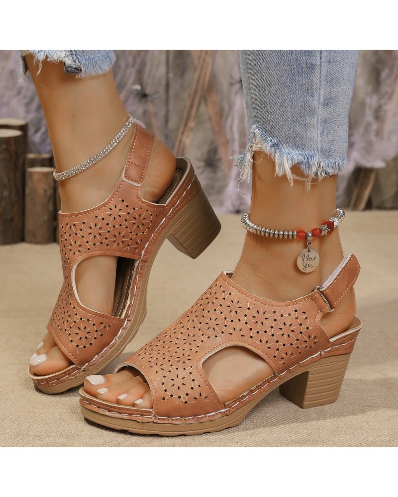 Women's High-heeled Sandals Plus Size Thick-soled Peep Toe Sandals