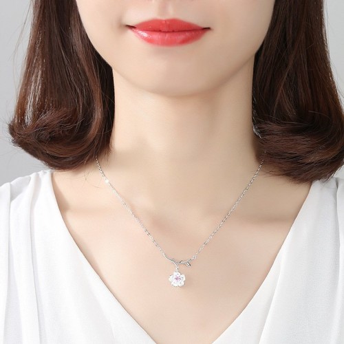 Flower Clavicle Necklace S925 Sterling Silver Necklace Flower Clavicle Necklace S925 Sterling Silver Necklace