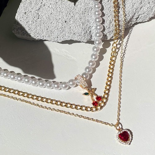 Pearl Necklace Couples Love Accessories Multilayer Necklace Pearl Necklace Couples Love Accessories Multilayer Necklace