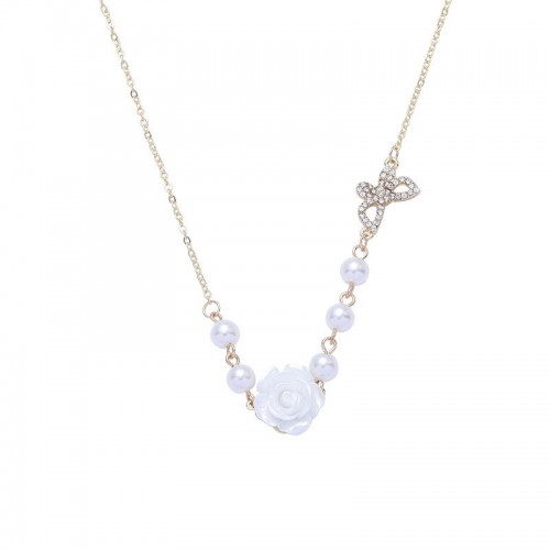 Vintage Rose Flower Necklace Clavicle Chain Necklace