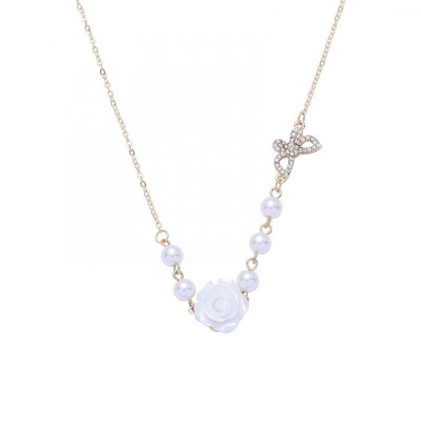 Rose Flower Necklace Clavicle Chain Necklace