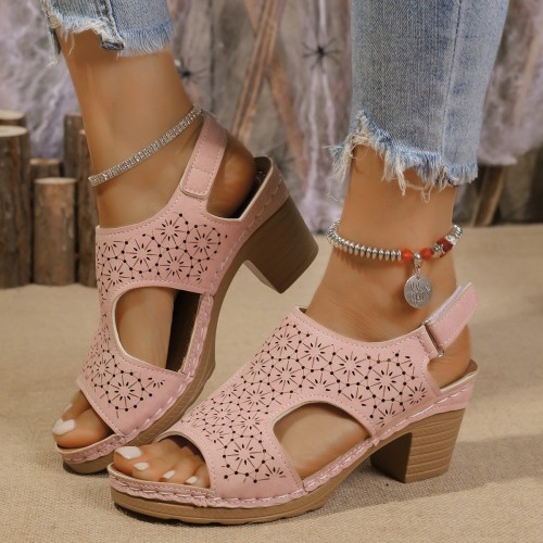 Women's High-heeled Sandals Plus Size Thick-soled Peep Toe Sandals Women's High-heeled Sandals Plus Size Thick-soled Peep Toe Sandals