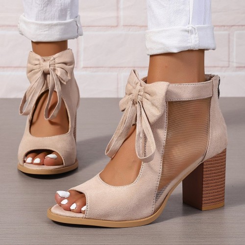 Platform Chunky High Heels Women's Sandals Bow Decoration Open Toe Block Ankle Strap Sandals For Dress Bridal Party Shoes Platform Chunky High Heels Women's Sandals Bow Decoration Open Toe Block Ankle Strap Sandals For Dress Bridal Party Shoes