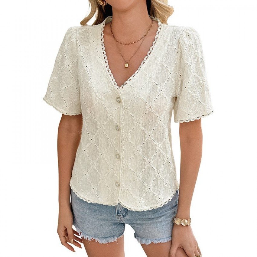 Womens Casual And Stylish Lace-panel Cardigan Blouse Womens Casual And Stylish Lace-panel Cardigan Blouse