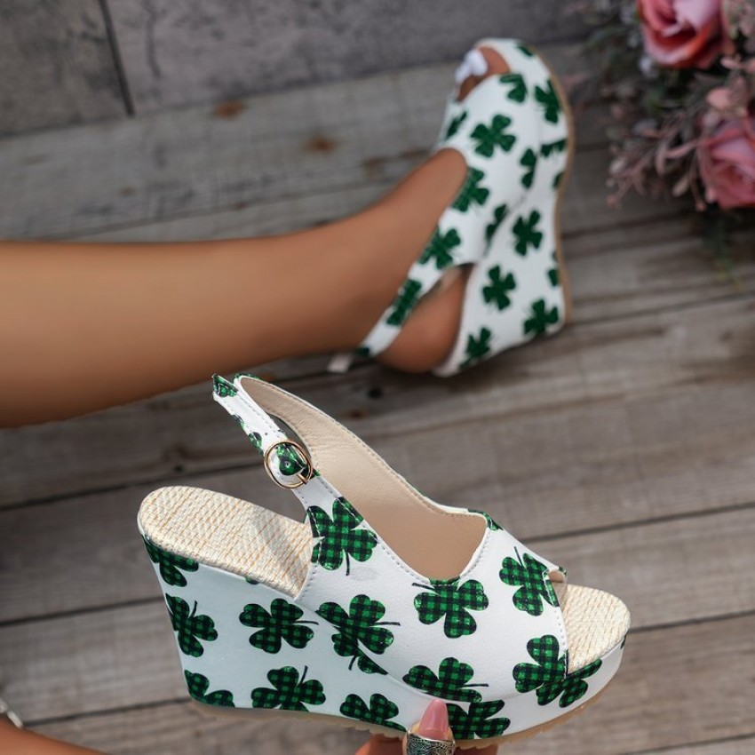Wedge Sandals Fashion Embroidery Height Increasing
