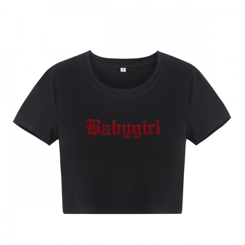 Letter-print Contrast-color Slim-fit Short-sleeve T-shirt Letter-print Contrast-color Slim-fit Short-sleeve T-shirt