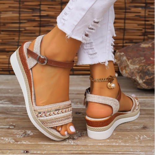 Women's Large Hemp Rope Edge Sole Sponge Cake Thick Sole Sandals Women's Large Hemp Rope Edge Sole Sponge Cake Thick Sole Sandals