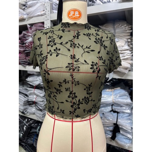 New Womens Sheer Mesh Cropped Stretchy Mesh Top New Womens Sheer Mesh Cropped Stretchy Mesh Top