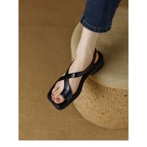 Women's Retro Black Comfortable Roman Shoes
