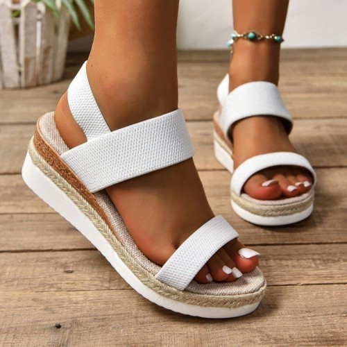 Peep Toe Plus Size Buckle Wedge Platform Peep Toe Plus Size Buckle Wedge Platform