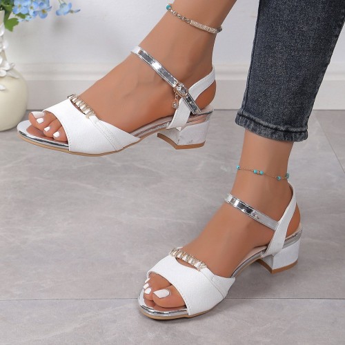 Sequin Open-toe Roman Low-heeled Sandals Sequin Open-toe Roman Low-heeled Sandals