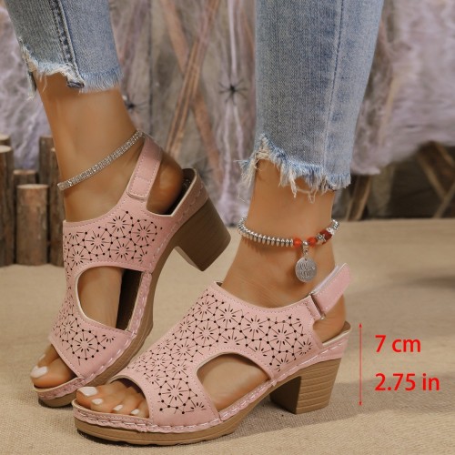 Women's High-heeled Sandals Plus Size Thick-soled Peep Toe Sandals Women's High-heeled Sandals Plus Size Thick-soled Peep Toe Sandals