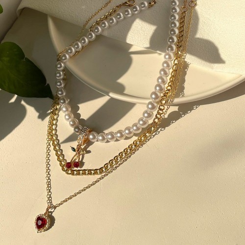 Pearl Necklace Couples Love Accessories Multilayer Necklace Pearl Necklace Couples Love Accessories Multilayer Necklace